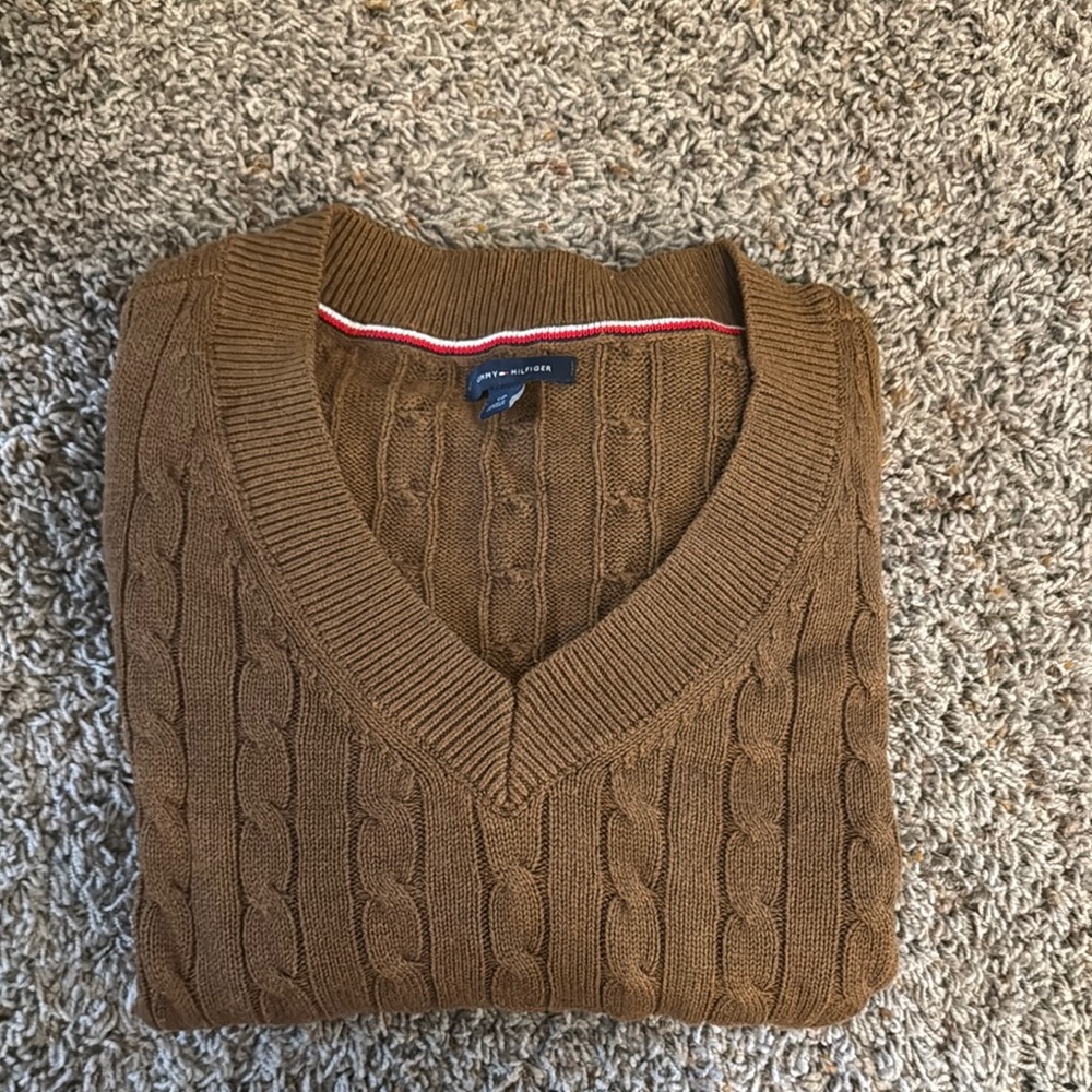 Polo by Ralph Lauren Men's Brown Cable Knit Sweater